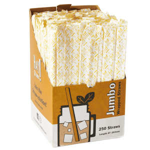 Wide drinking straw, HAY! Straws Jumbo Straw, individually wrapped drinking straw by HAY! Straws, A box of 250 wrapped drinking straws